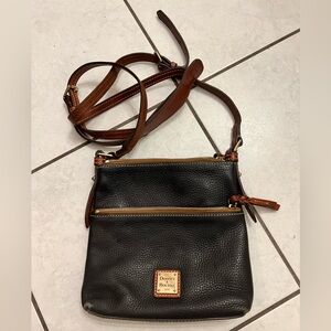 Dooney & Bourke Black Leather Bag with Gold Logo
